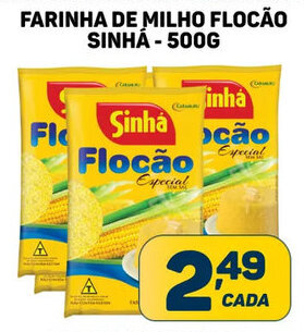 FARINHA DE MILHO FLOCÃO SINHA- 500G