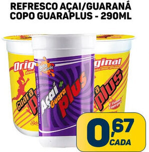 Dom Atacadista REFRESCO AÇAI/GUARANÁ COPO GUARAPLUS - 290ML oferta