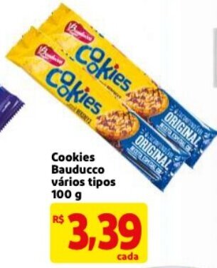 Mercado Extra Cookies Bauducco varios tipos 100g oferta