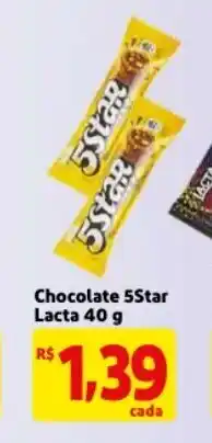 Mercado Extra Chocolate 5Star Lacta 40g oferta