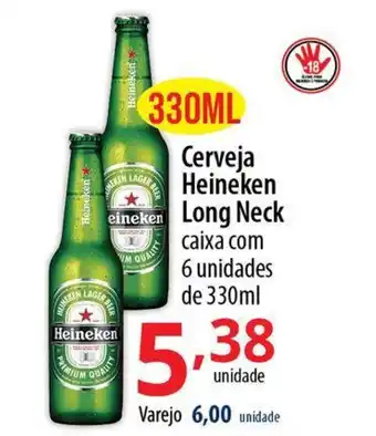 Akki Atacadista Cerveja Heineken Long Neck caixa com 6 unidades de 330ml oferta