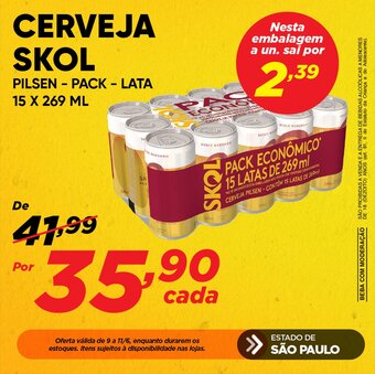 Dia CERVEJA SKOL PILSEN - PACK - LATA 15 X 269 ML oferta