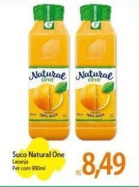 Atacadão Suco Natural One Laranja Pet com 900ml oferta