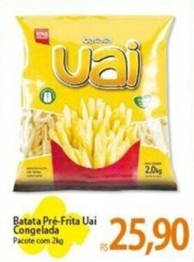 Atacadão Batata Pré-Frita Uai Congelada Pacote com 2kg oferta