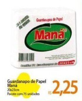 Atacadão Guardanapo de Papel Maná 20x23cm Pacote com 75 unidades oferta