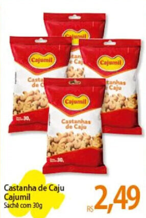 Castanha de Caju Cajumil Sachê com 30g