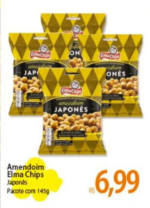 Atacadão Amendoim Elma Chips Japonês Pacote com 145g oferta
