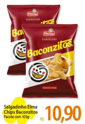 Atacadão Salgadinho Elma Chips Baconzitos Pacote com 103g oferta