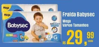 Supermercados Mateus Fralda Babysec Mega Varios Tamanhos oferta