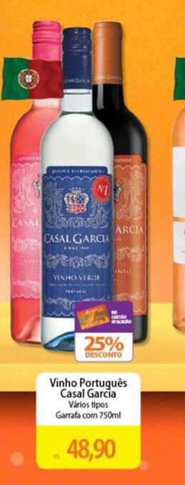 Atacadão Vinho Português Casal Garcia Vários tipos Garrafa com 750ml oferta