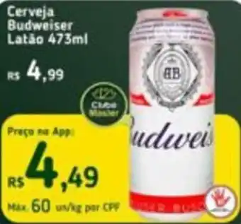 Master Supermercados Cerveja Budweiser Latão 473ml oferta