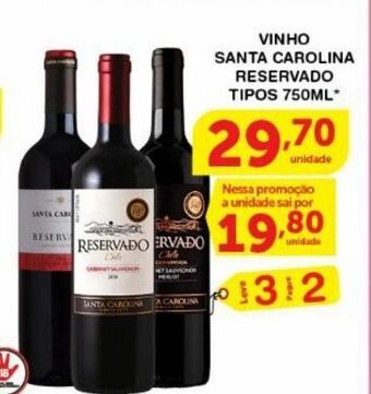 Vinho santa carolina reservado tipos 750ml