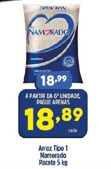 Arena Atacado Arroz tipo 1 Namorado Pacote 5kg oferta