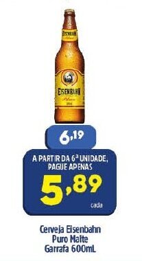 Arena Atacado Cerveja Eisenbahn Puro Malte Garrafa 600ml oferta