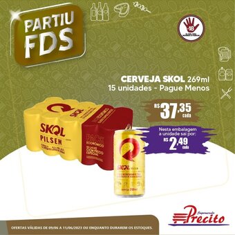 Supermercado Precito CERVEJA SKOL 269ml 15 unidades - Pague Menos oferta