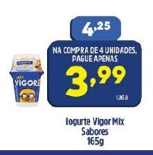 Arena Atacado Iogurte Vigor mix Sabores 165g oferta