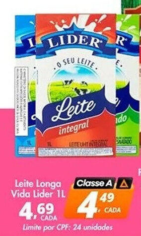 Delta Supermercados Leite Longa Vida Lider 1L oferta