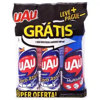 Kit 2 cloro uau + 1 multiuso uau lav gt 3x500ml