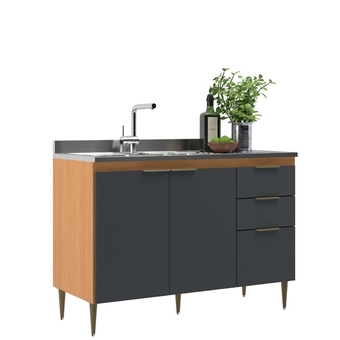 Benoit Balcão pia moveis sul 5350 brisa 120cm 2 potas 3 gavetas sem pia oferta