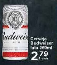 Rossi Supermercado Cerveja Budweiser lata 269ml oferta