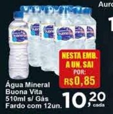 Rossi Supermercado Agua Mineral Buona Vita 510ml s/ gás Fardo com 12un. oferta