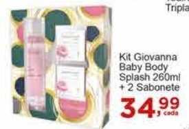 Rossi Supermercado Kit Giovanna Baby Body Splash 260ml +2 Sabonete oferta