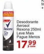 Rossi Supermercado Desodorante Aerosol Rexona 250ml Leve Mais Pague Menos oferta