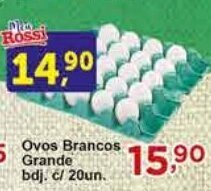 Rossi Supermercado Ovos Brancos Grande bdj. c/ 20un. oferta