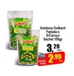 Higa's Supermercado Azeitona Outback Fatiada e S/Caroco Sachet 150g oferta