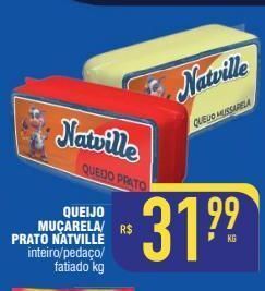 Queijo muçarela/ prato natville inteiro/pedaço/ fatiado kg