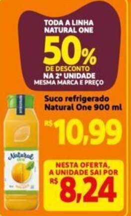 Extra Supermercado Suco refrigerado Natural One 900 ml oferta