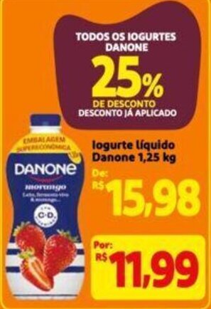 Extra Supermercado logurte líquido Danone 1,25 kg oferta
