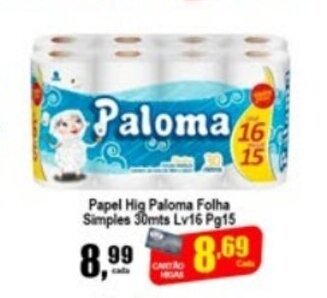 Higa's Supermercado Papel Hig. Paloma Polha Simples 30mts Lv16 Pg15 oferta