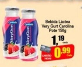 Higa's Supermercado Bebida Lactea Very Gurt Carolina Pote 150g oferta