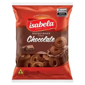 Supermercados Andreazza Biscoito rosquinhas sabor chocolate isabela 300g oferta