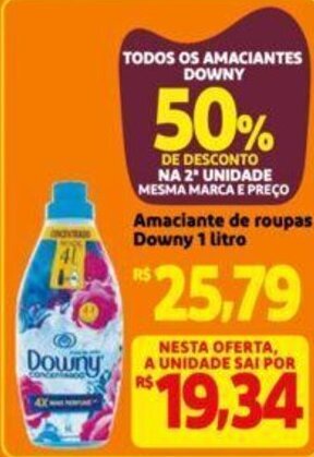 Extra Supermercado Amaciante de roupas Downy 1 litro oferta
