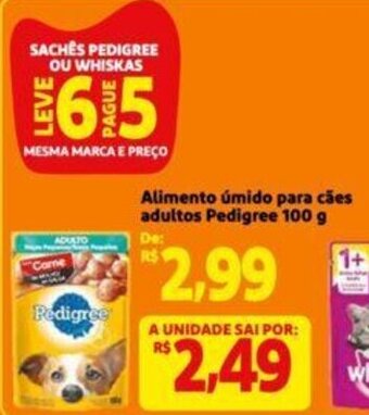 Extra Supermercado Alimento úmido para cães adultos Pedigree 100 g oferta