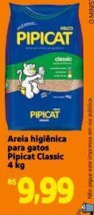Extra Supermercado Areia higiênica para gatos Pipicat Classic 4 kg oferta