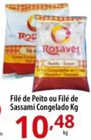 Filé de Peito ou Filé de Sassami Congelado Kg