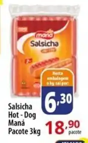 Salsicha Hot-Dog Maná Pacote 3kg