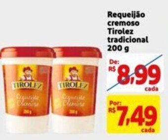 Extra Supermercado Requeijão cremoso Tirolez tradicional 200 g oferta