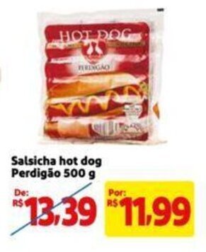 Extra Supermercado Salsicha hot dog Perdigão 500 g oferta