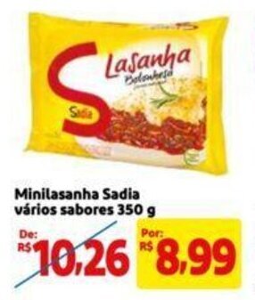 Extra Supermercado Minilasanha Sadia vários sabores 350 g oferta