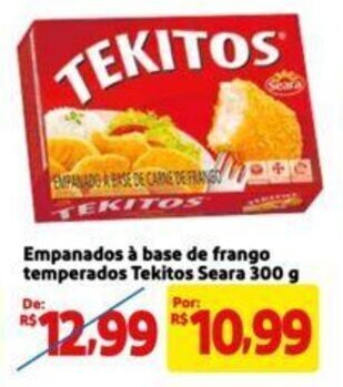 Extra Supermercado Empanados à base de frango temperados Tekitos Seara 300 g oferta