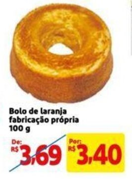 Extra Supermercado Bolo de laranja fabricação própria 100 g oferta