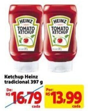 Extra Supermercado Ketchup Heinz tradicional 397 g oferta