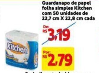 Extra Supermercado Guardanapo de papel folha simples Kitchen com 50 unidades de 22,7 cm X 22,8 cm cada oferta