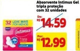 Extra Supermercado Absorvente Intimus Gel tripla proteção com 32 unidades oferta