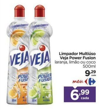 Carrefour Limpador Multiúso Veja Power Fusion laranja, limão ou coco 500ml oferta