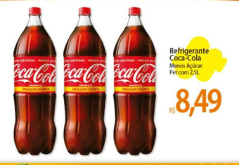 Atacadão Refrigerante Coca-Cola Menos Açúcar Pet com 2,5L oferta